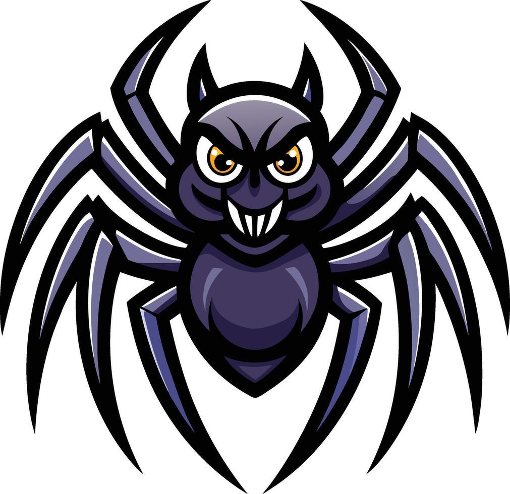 A cartoon spider with big eyes and fangs vector