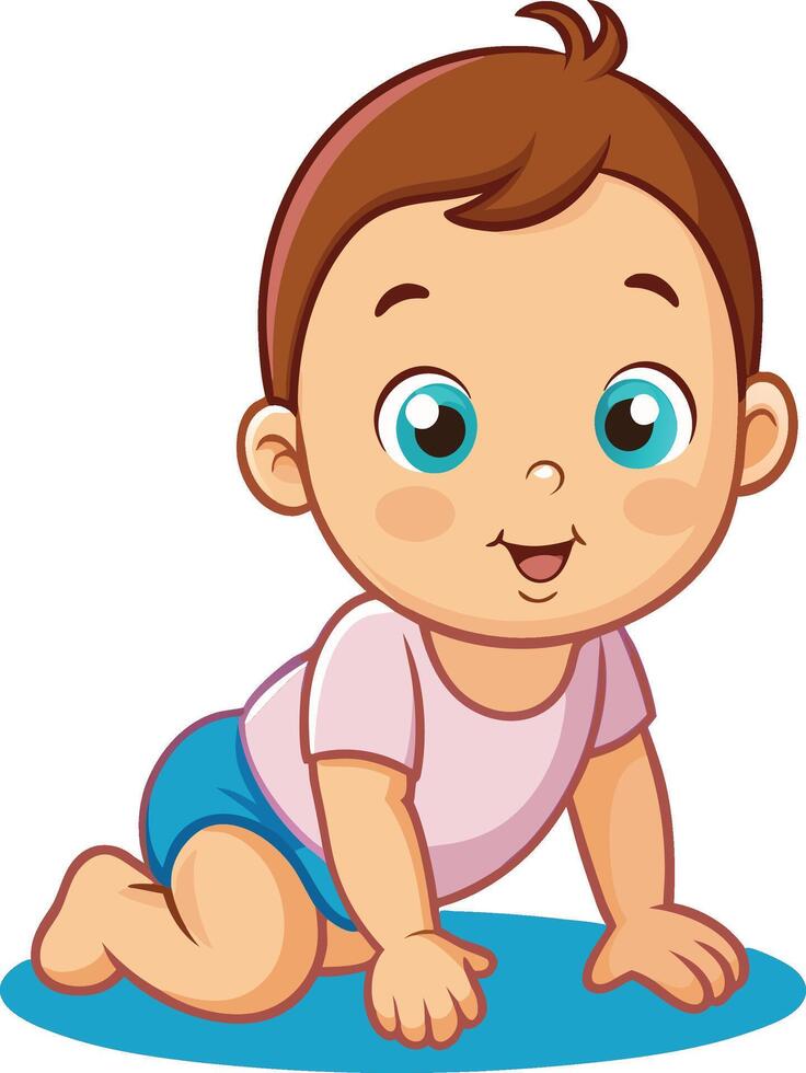 Baby crawling on the floor vector