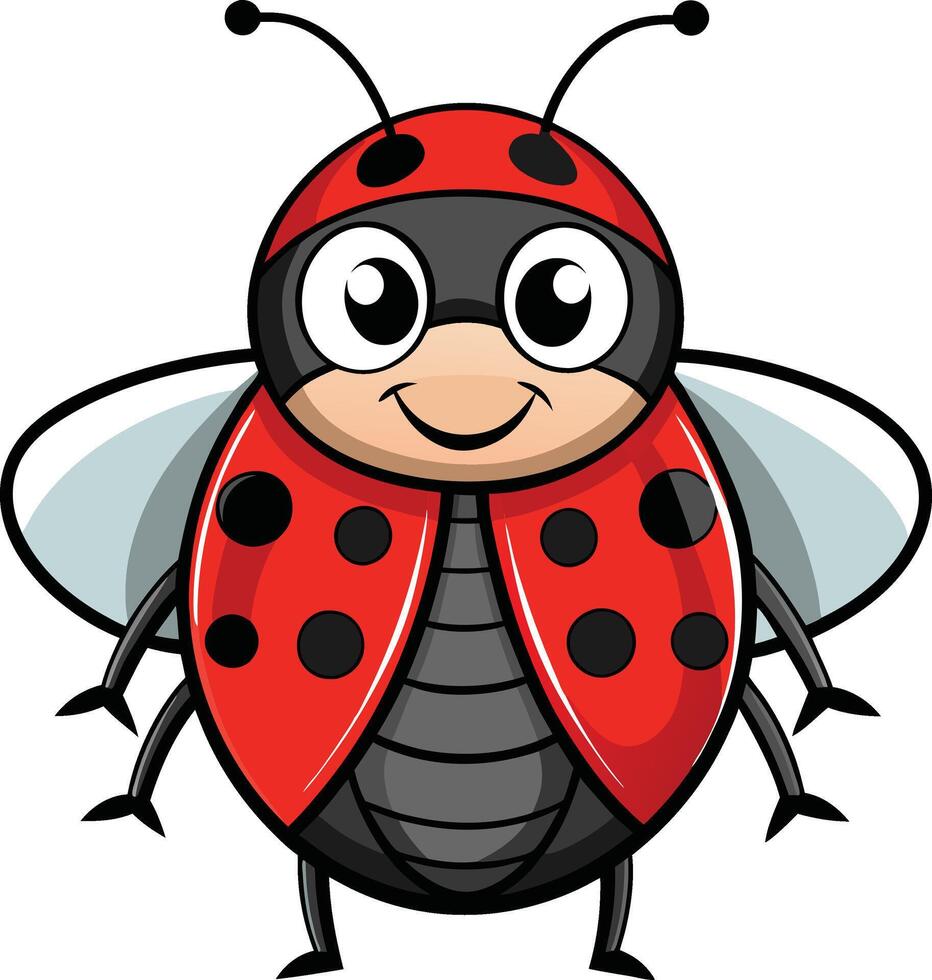 Ladybug cartoon mascot vector