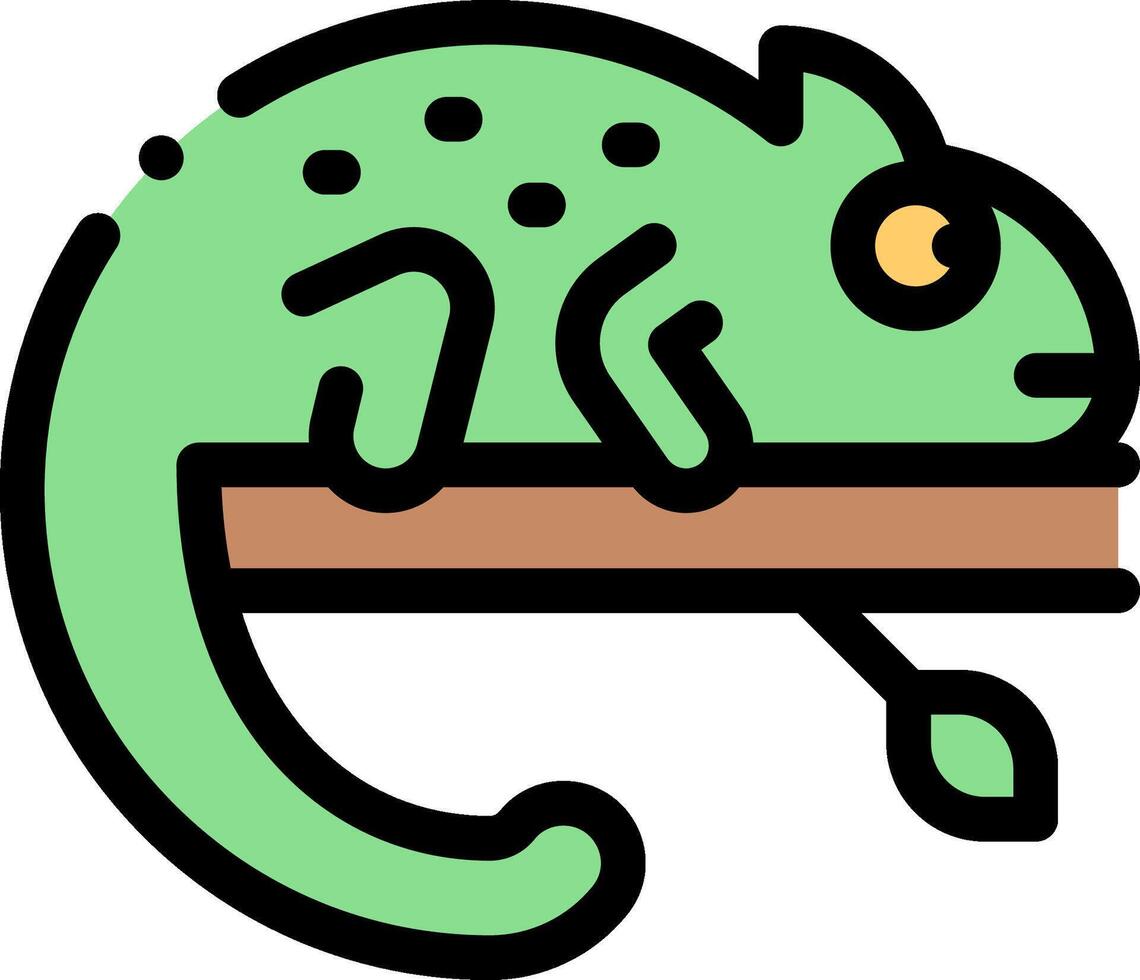 A chameleon sitting on a branch vector