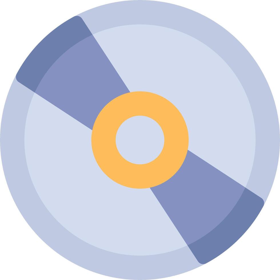 A blue and yellow disc with an orange center vector