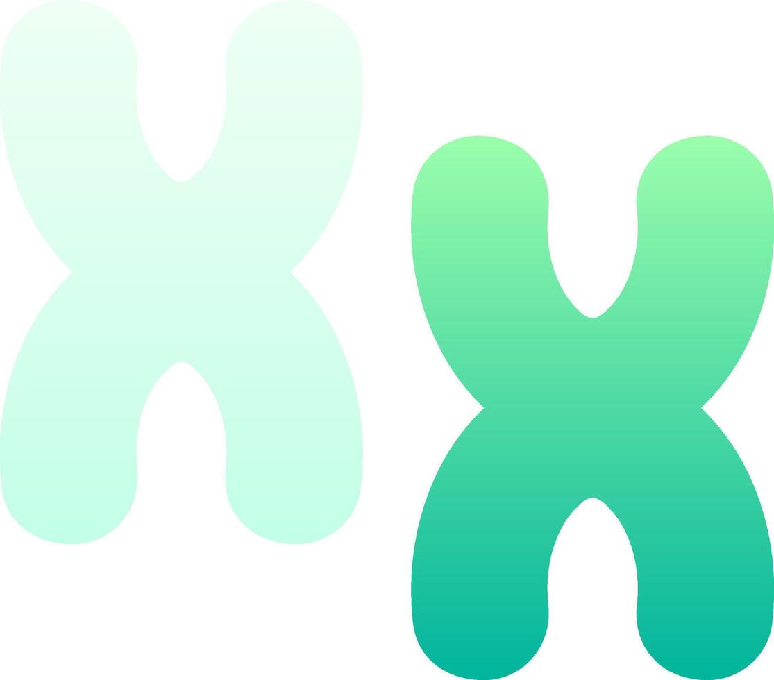 Two green and blue letters that are shaped like the letter x vector