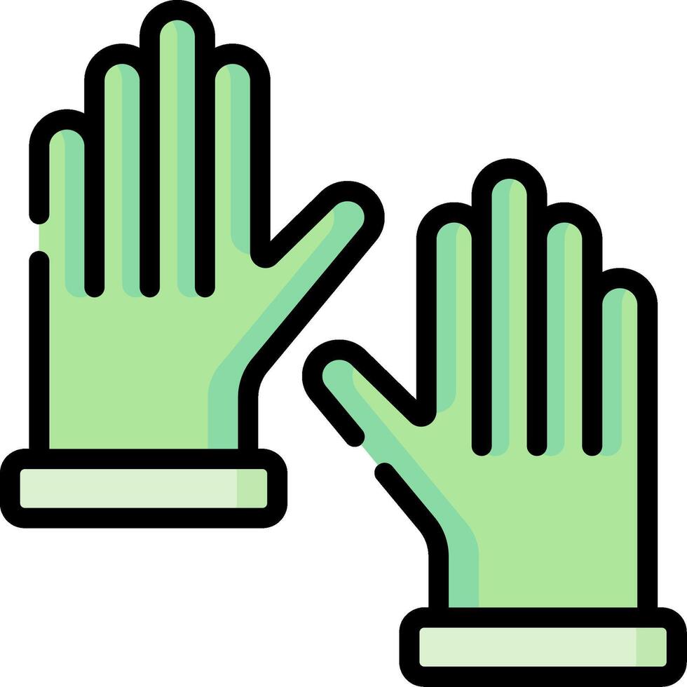 Two green gloves on a white background vector