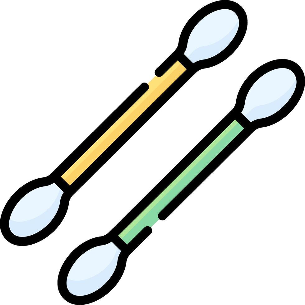 Two spoons with different colors on them vector