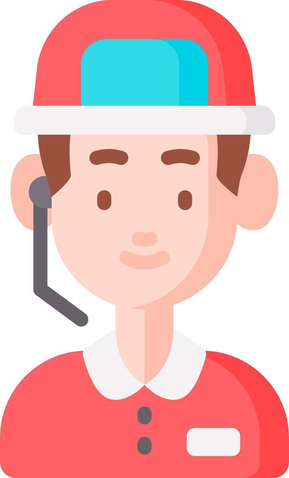 A man wearing a red hat and a headset vector