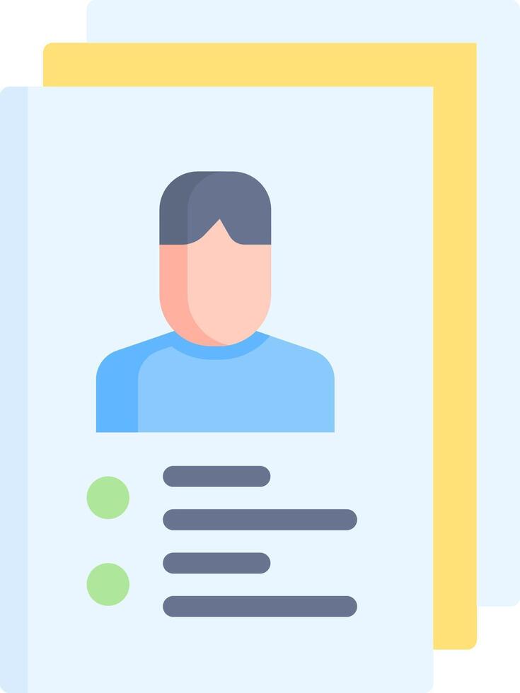 A resume icon with a person in a blue shirt vector