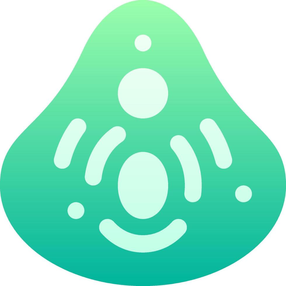 A green and white icon with a circle and a circle vector