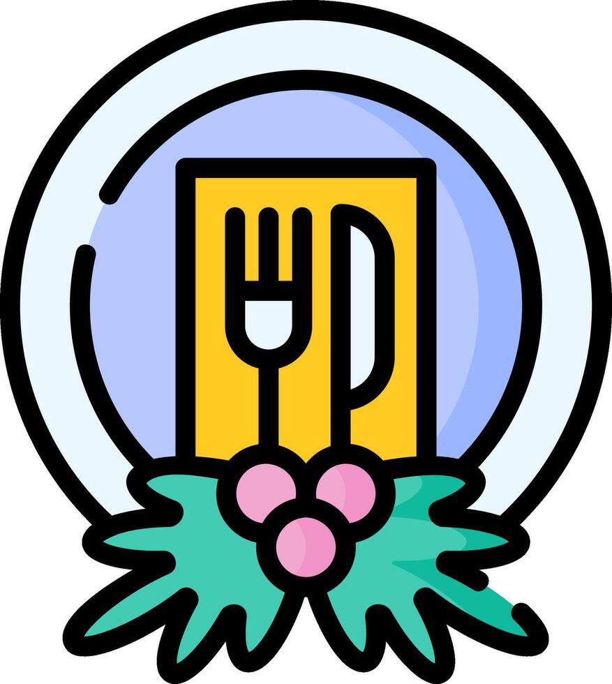 A fork and knife icon on a plate vector