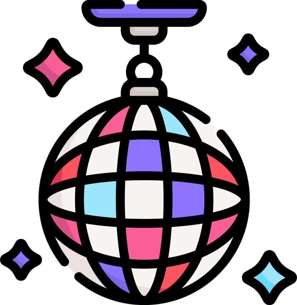 Disco ball icon illustration vector