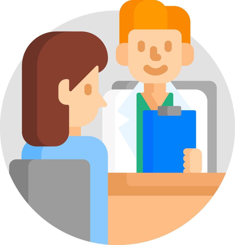 A doctor is talking to a patient in a round table 53255804 Vector Art ...