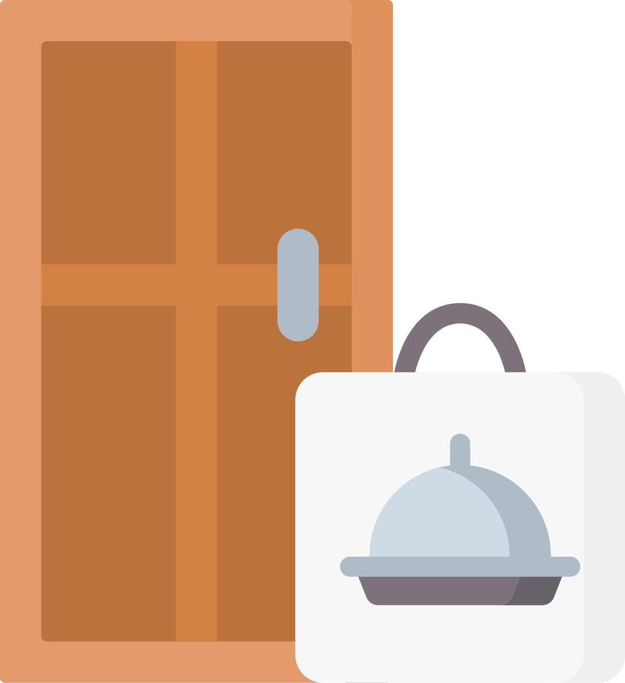 A kitchen with a door and a bag vector