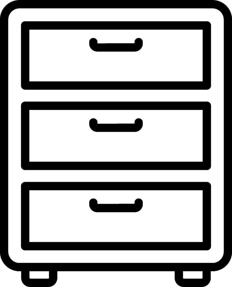 A black and white image of a chest of drawers vector