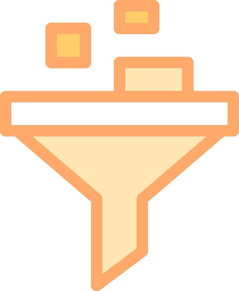 A funnel icon with a stack of blocks vector