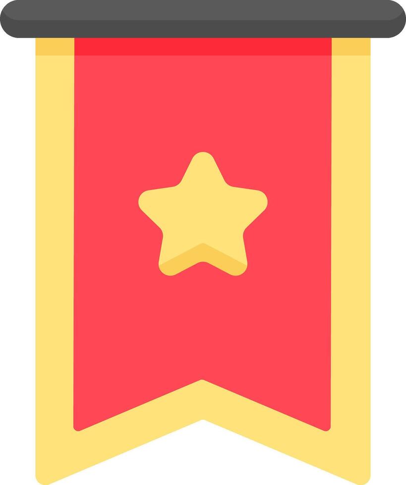 A red ribbon with a star on it vector