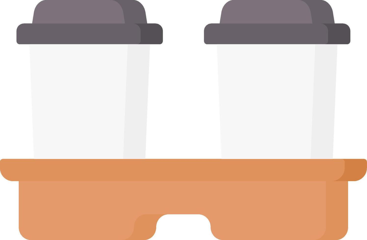 Two coffee cups on a shelf with a white background vector