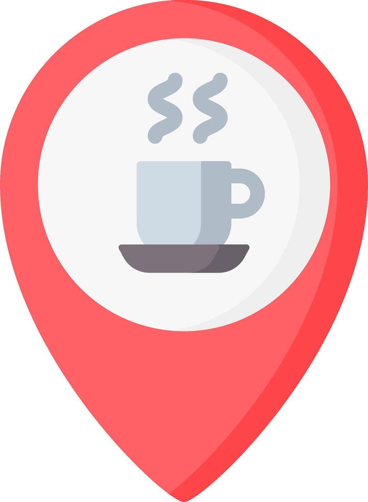 Coffee map marker icon vector