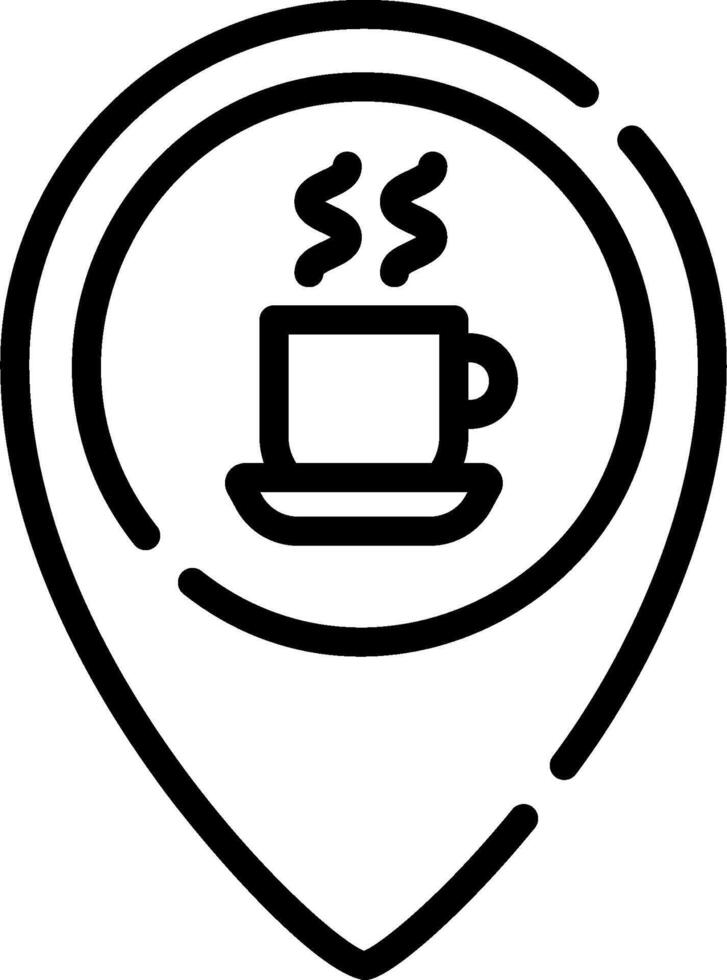 Coffee map pin icon vector