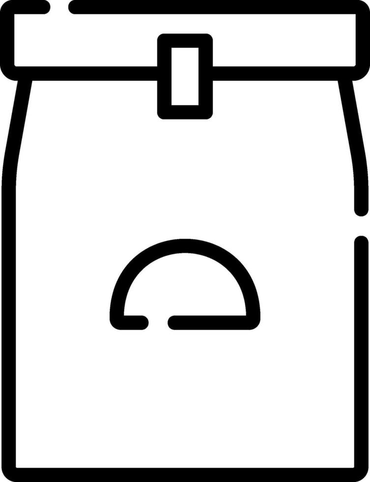 A black and white outline of a bag vector