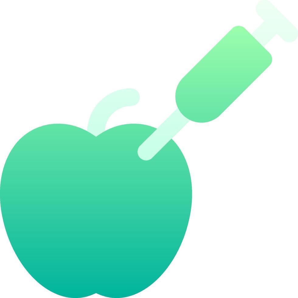 An apple with a syringe in it vector