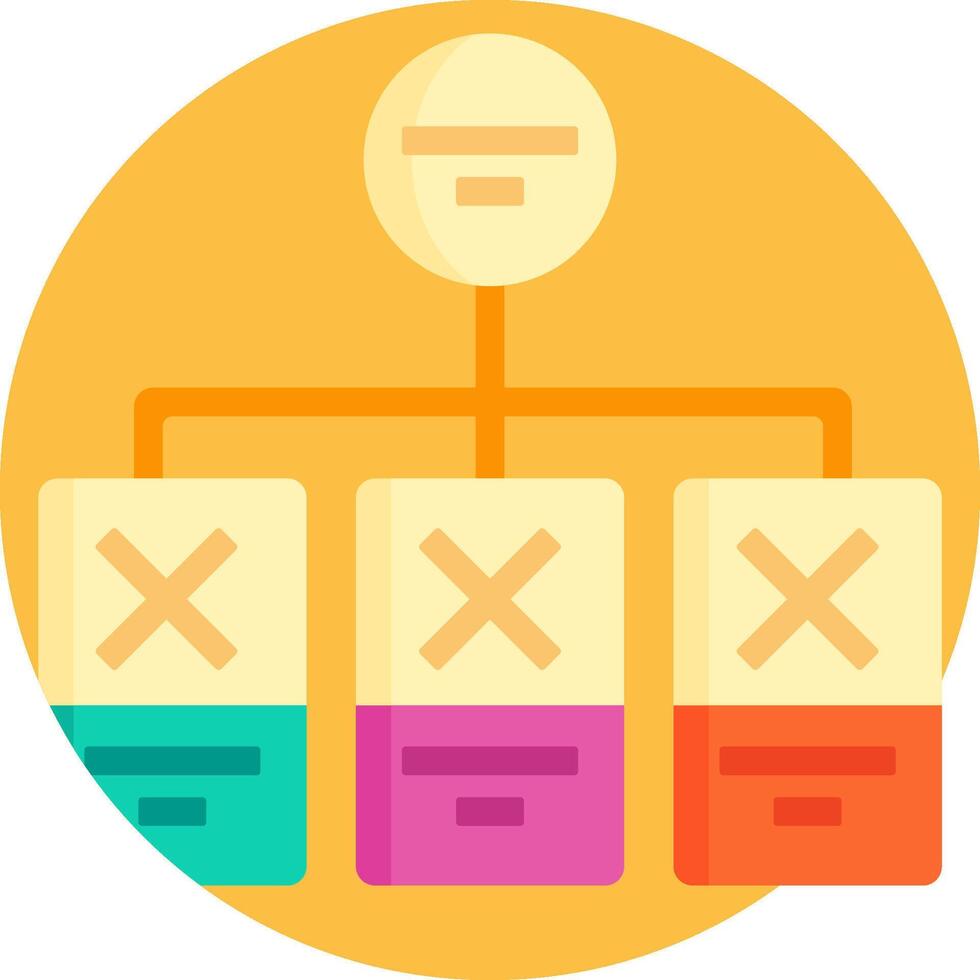 An icon of a computer with three boxes on it vector