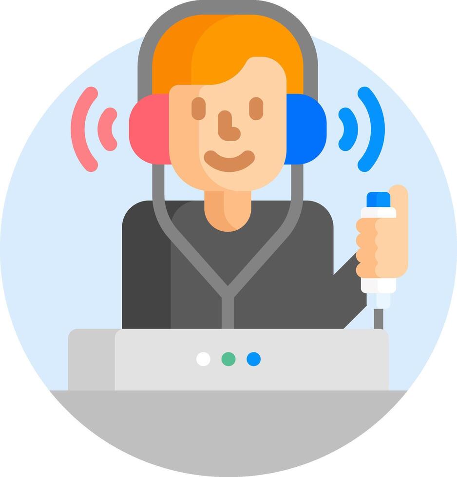 A man wearing headphones and holding a microphone vector
