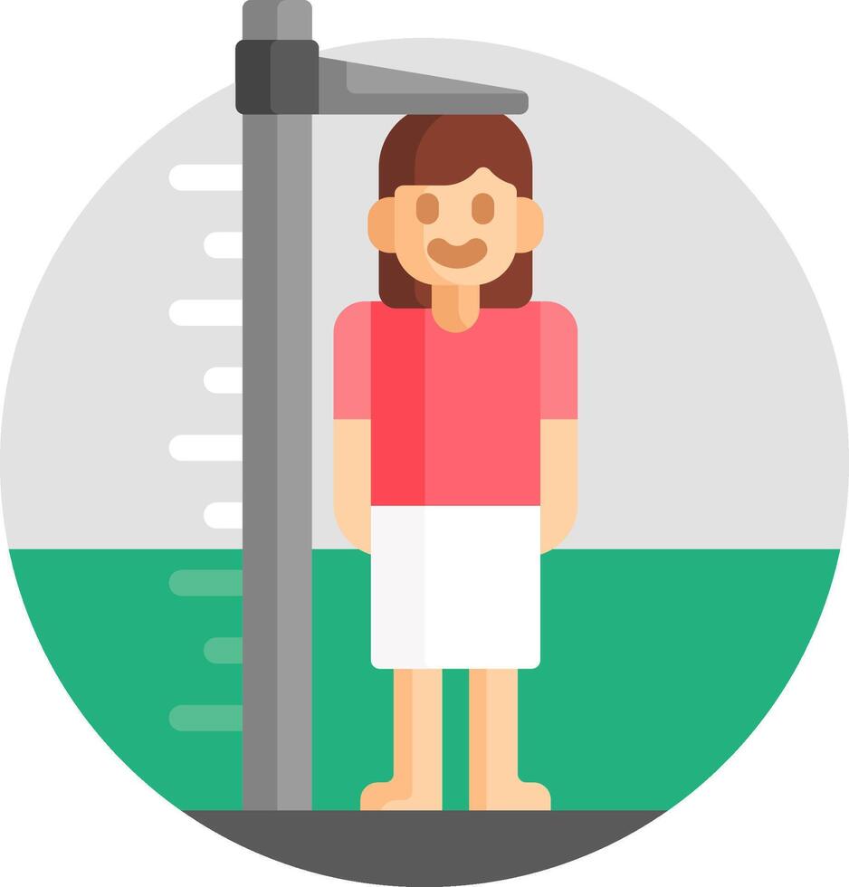 A woman standing in front of a bathroom scale vector