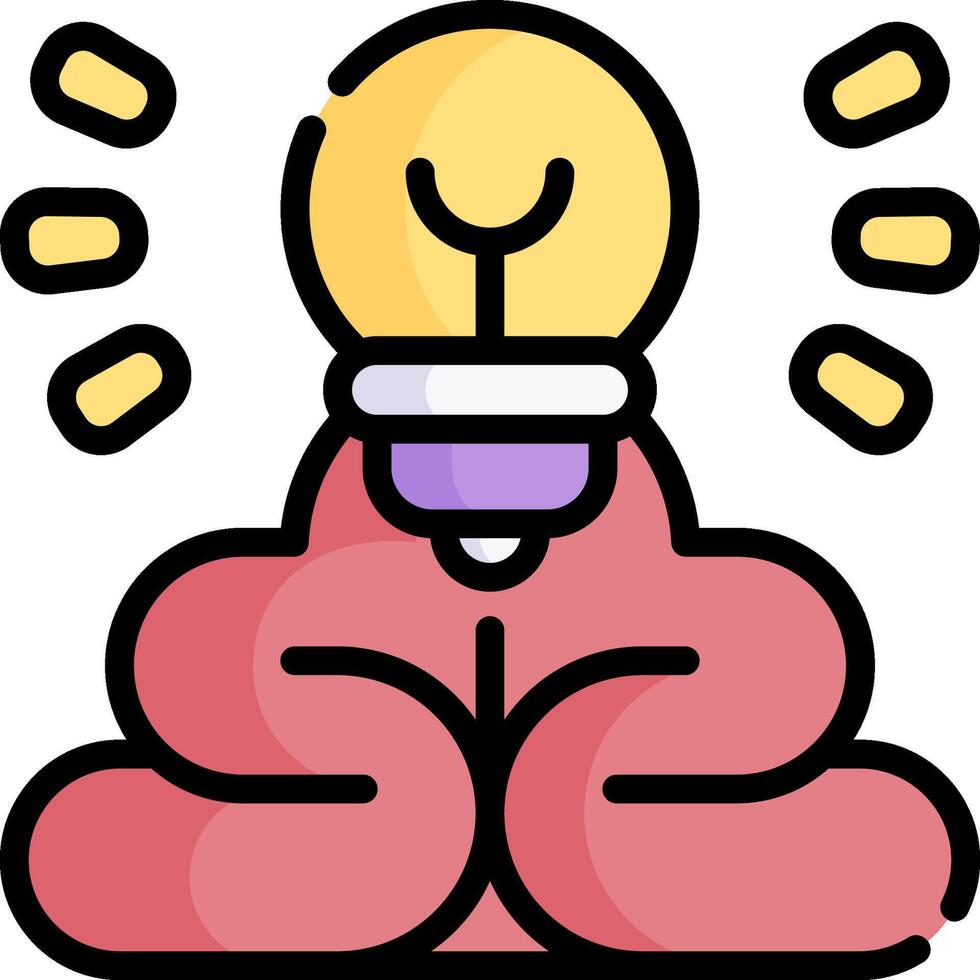 A brain with light bulb on top of it vector