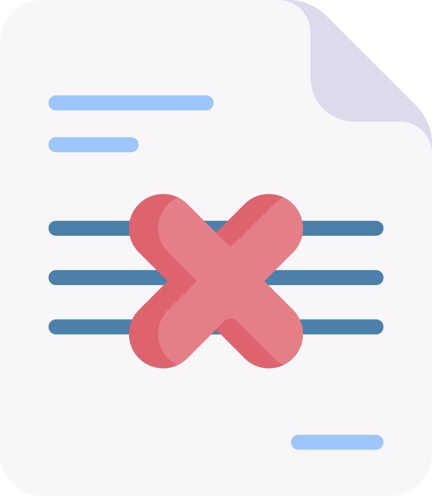 A red x mark on a paper document vector