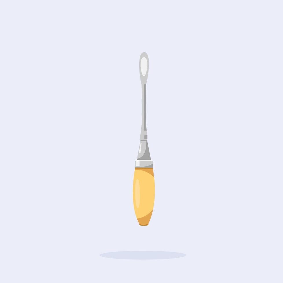 Traditional wood mini gouge chisel, craft carving tool suitable for posters and web icons vector