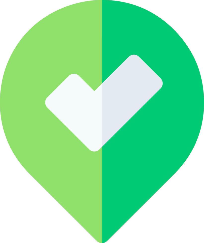 A green check mark on a white background vector