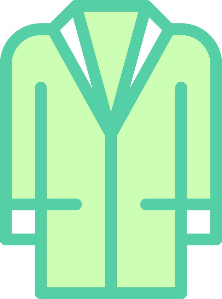 A green coat with a white collar vector