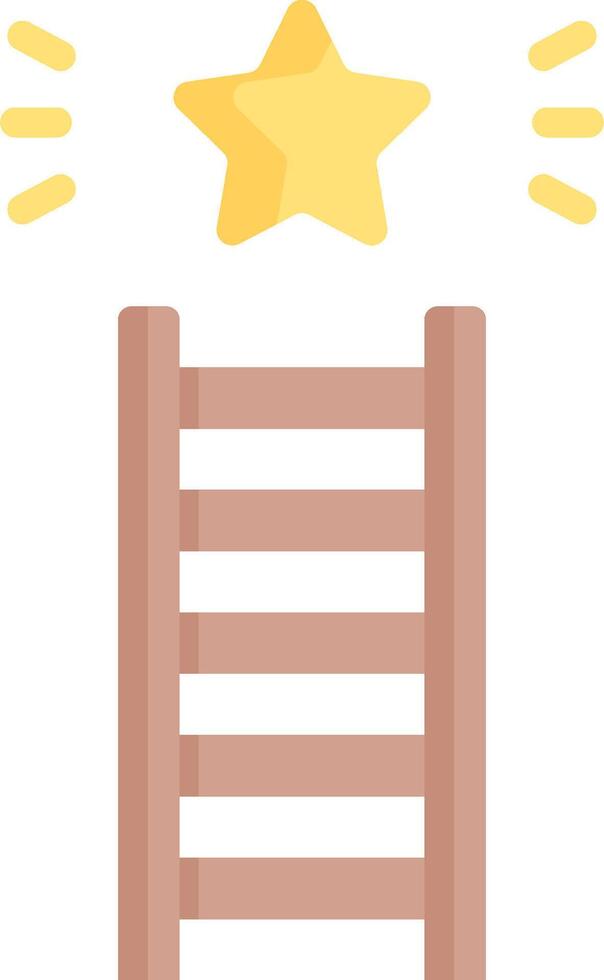 A ladder with a star on top and a ladder going up vector