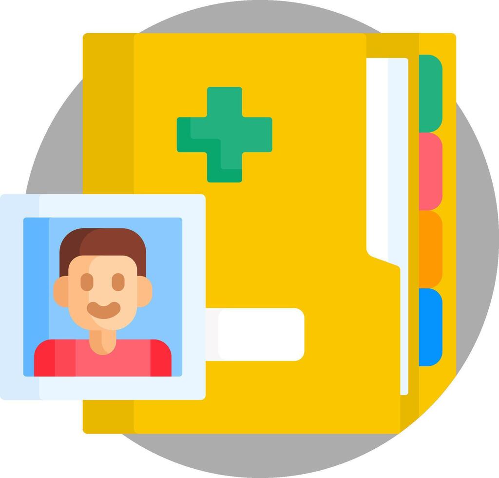 A yellow folder with a photo of a man on it vector