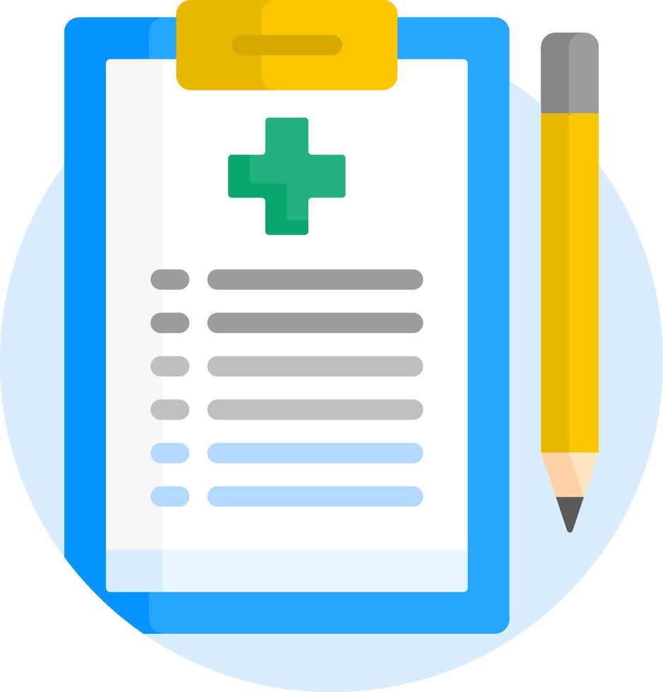 Clipboard with medical document and pen vector