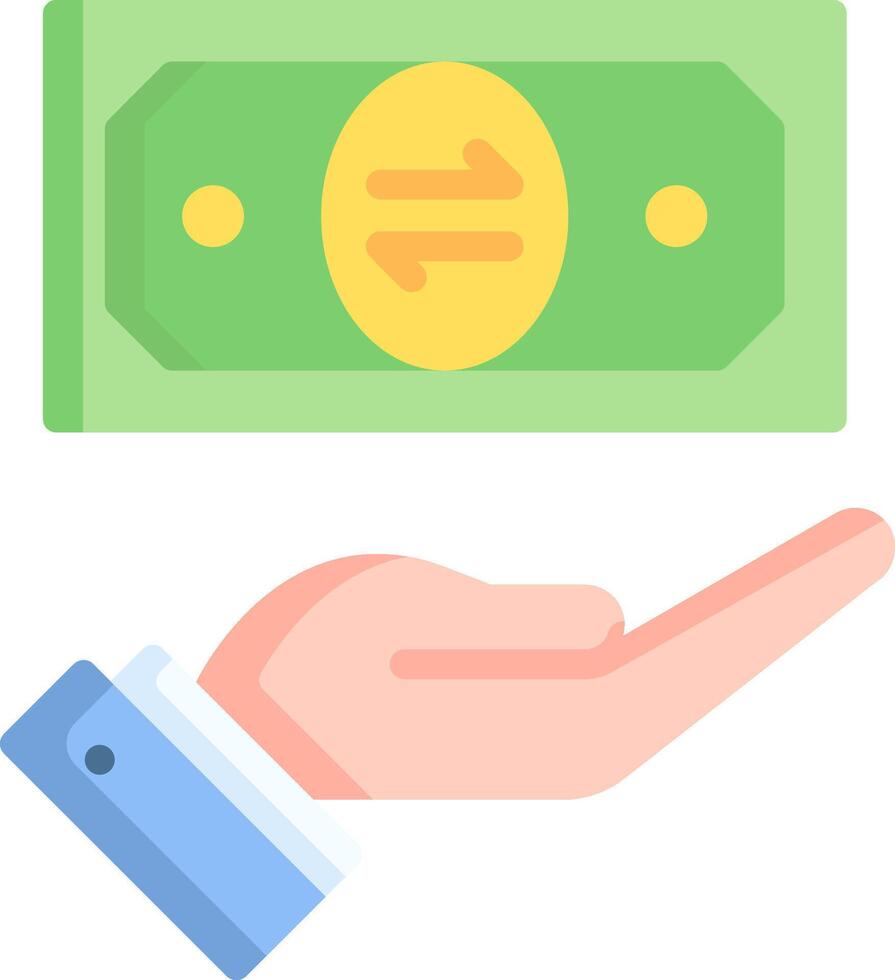 Hand holding money and money in hand vector