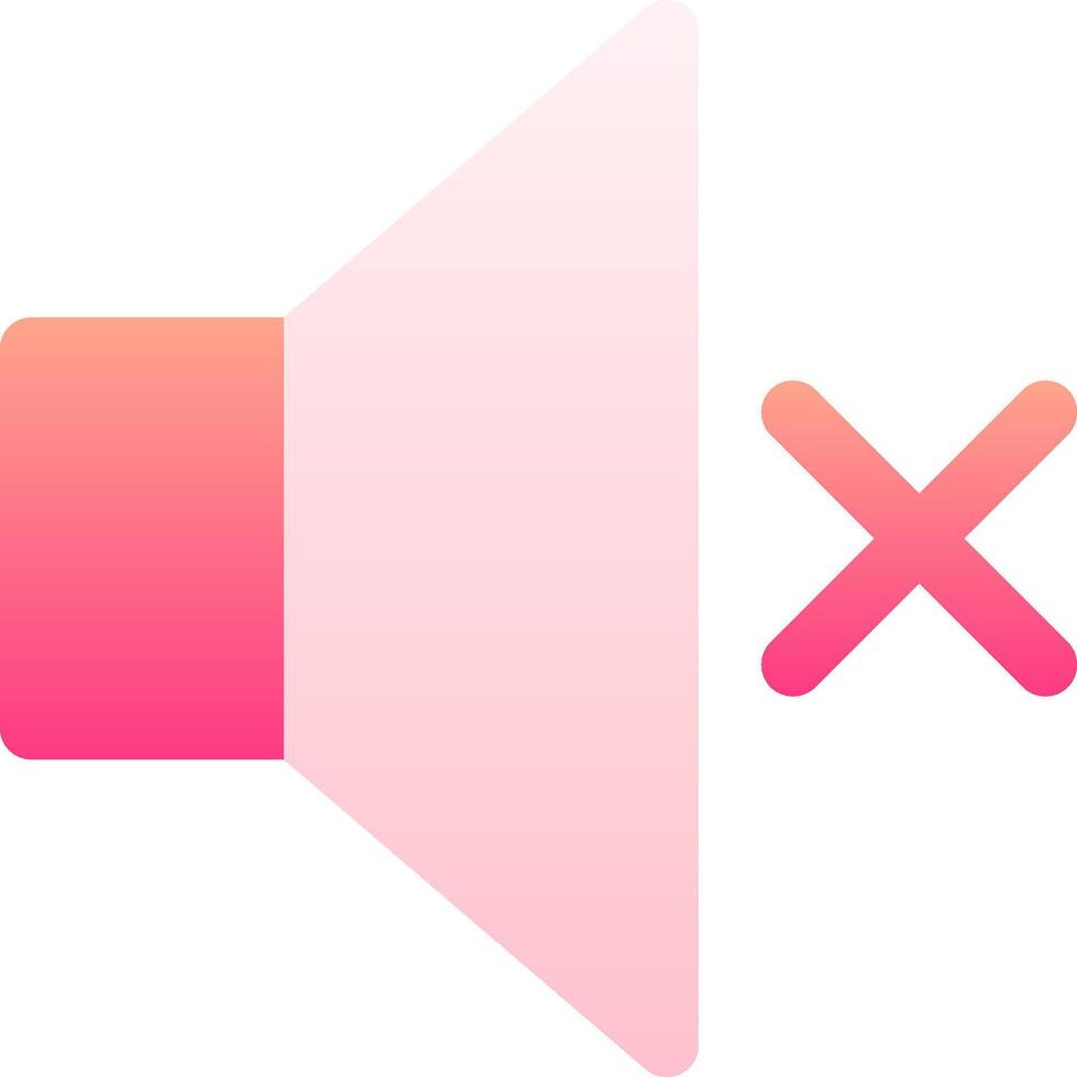 An x symbol on a pink speaker vector