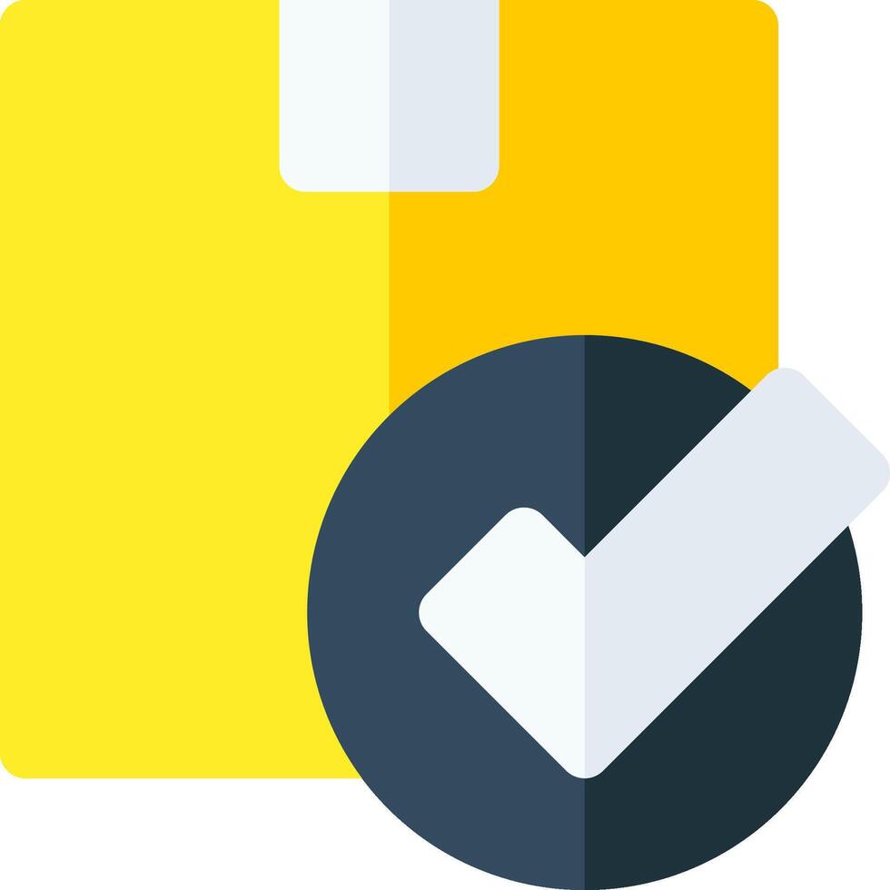 A yellow folder with a check mark on it vector