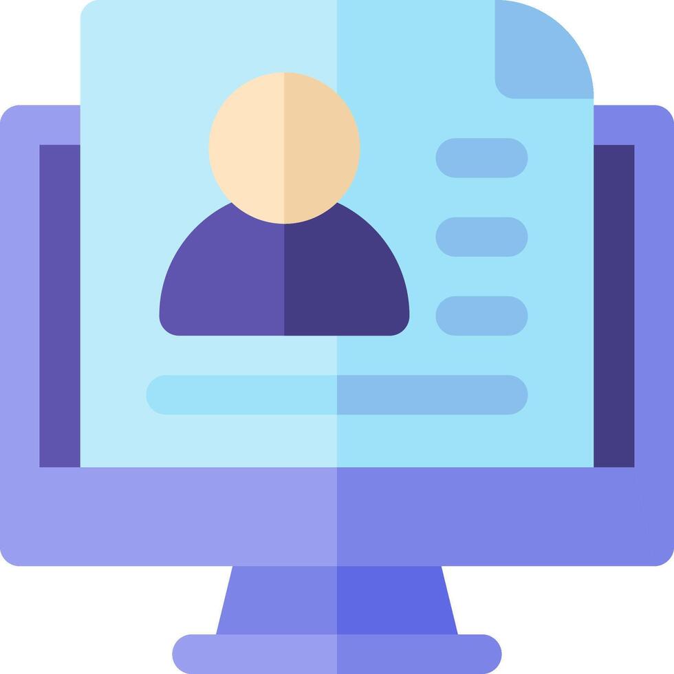 A resume icon on a computer screen vector
