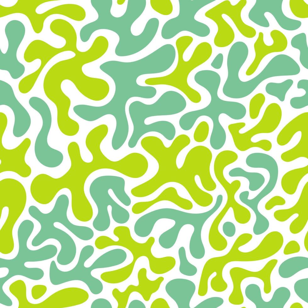 Bitter lemon and dark sea green pattern with fluid shapes vector