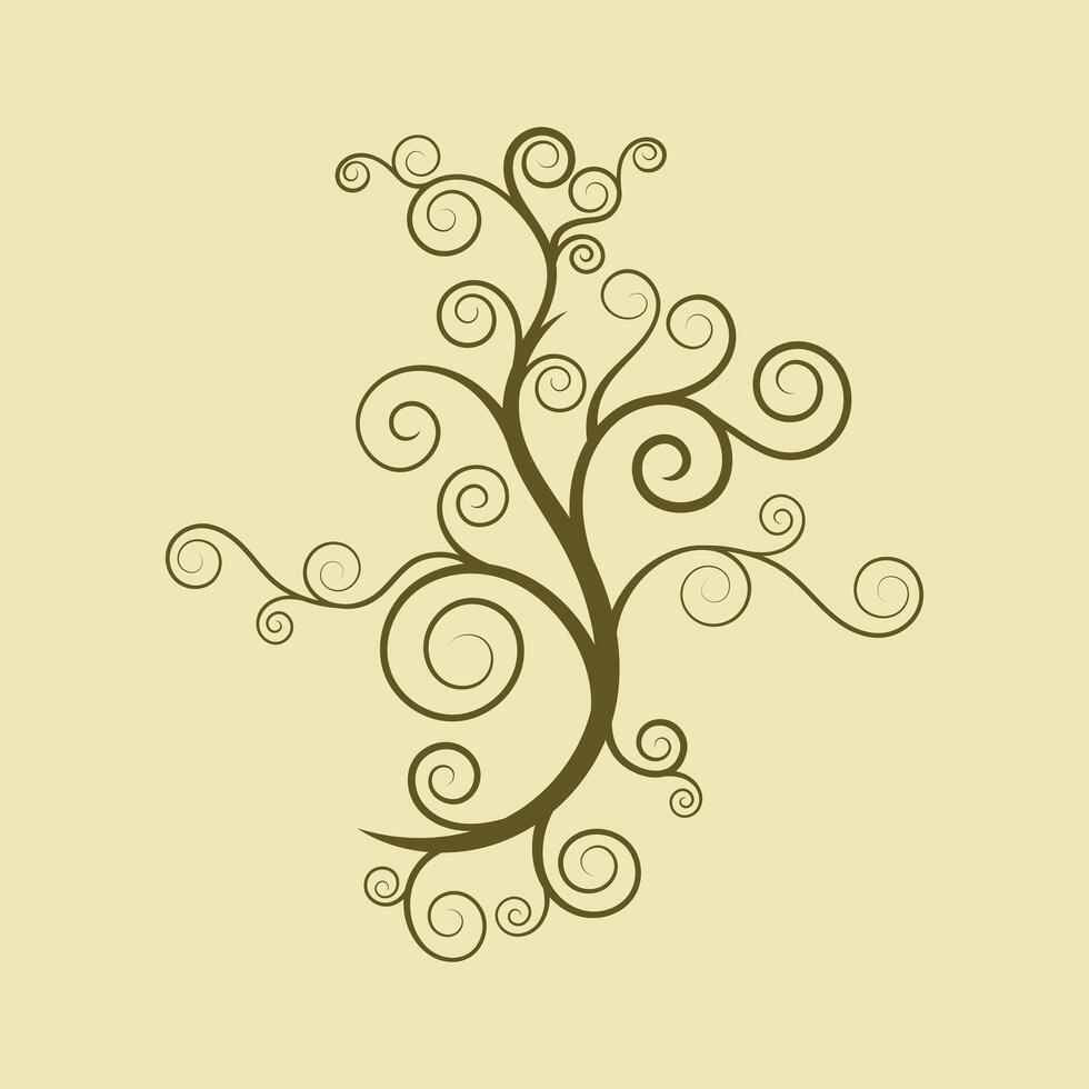 Elegant Decorative Swirling Tree Design vector
