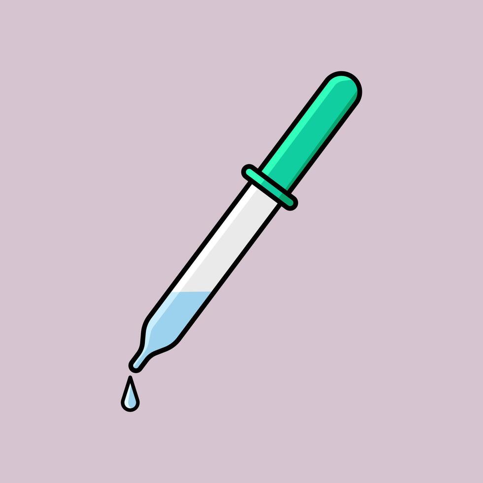 Science Lab Pipette Icon with Droplet vector