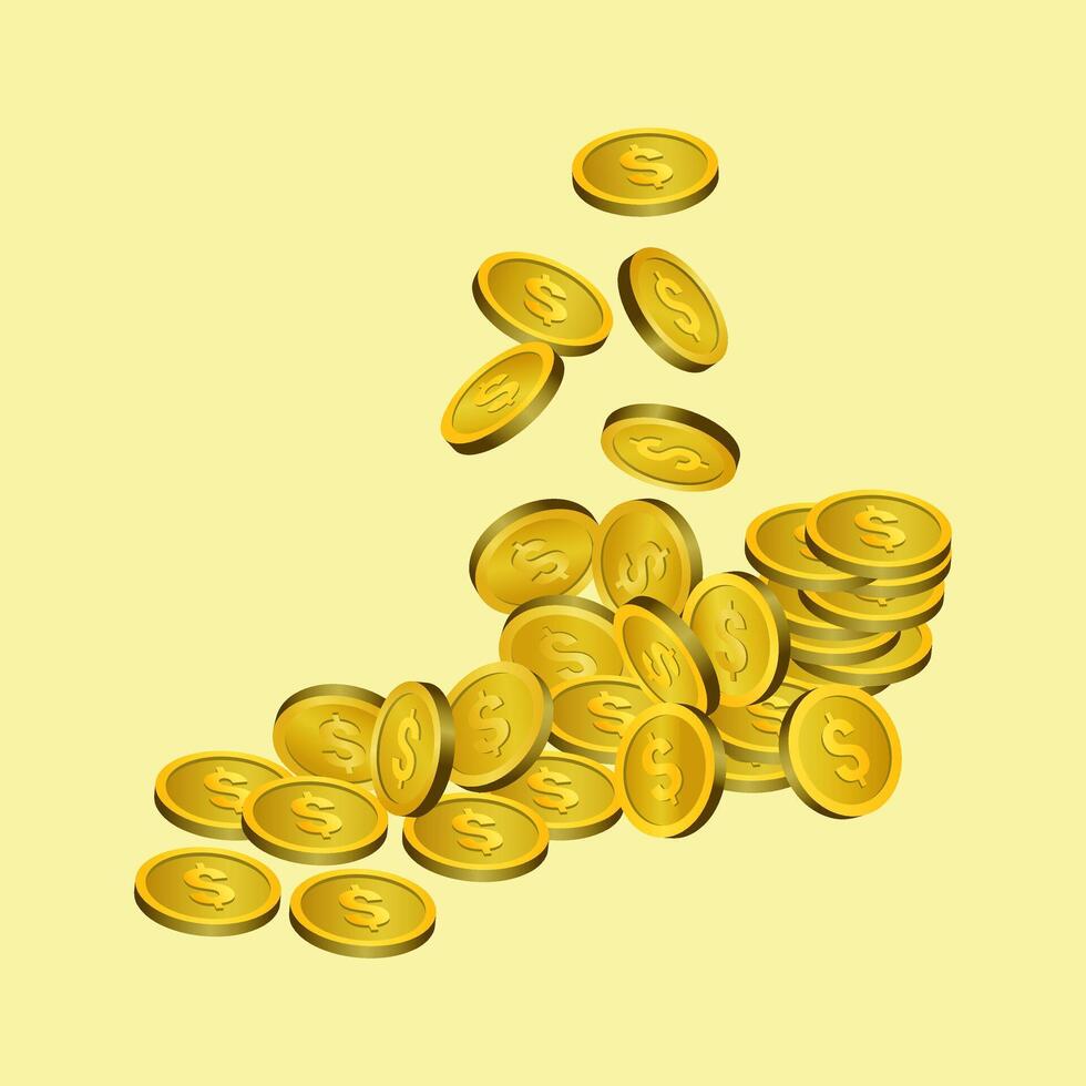Financial success with golden coin illustration vector