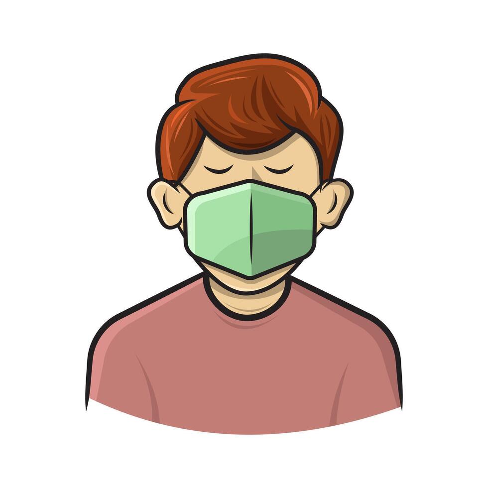 Face Mask Avatar for Health and Safety vector