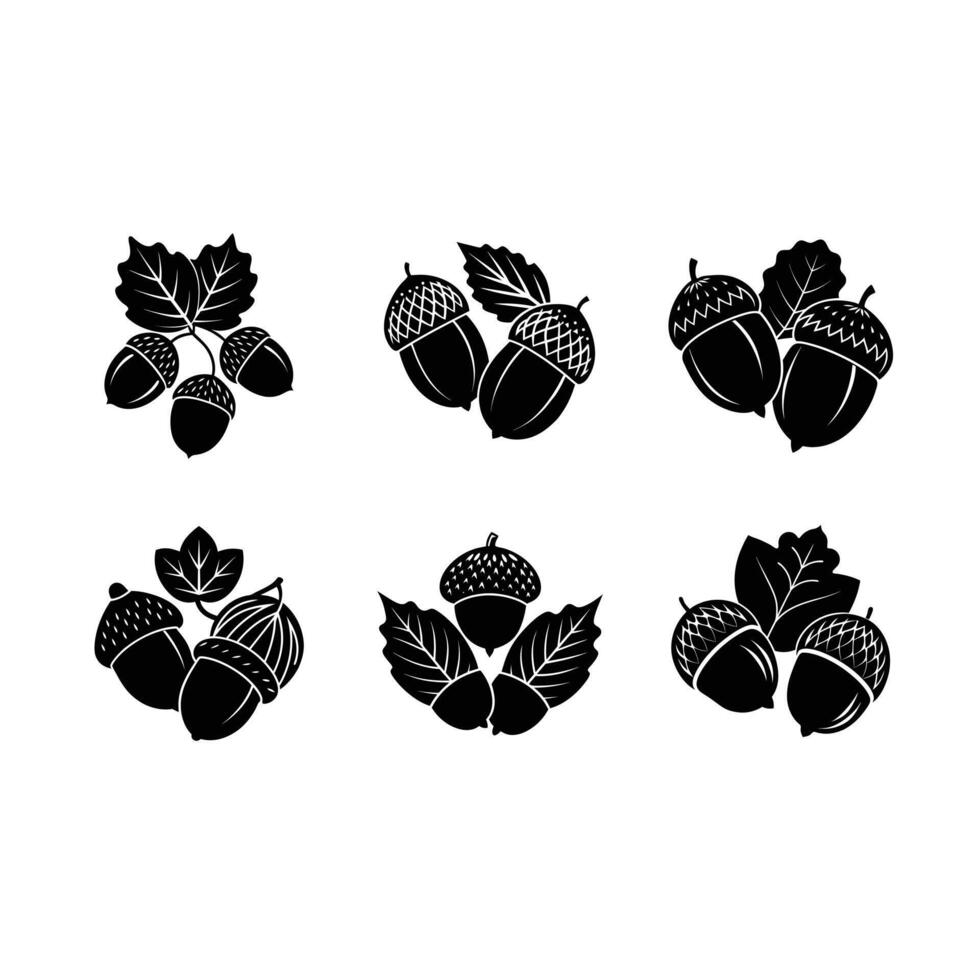 Acorn Silhouette - Linocut Design vector