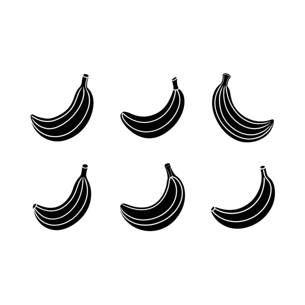 Banana Icon Bundle and Linocut Silhouette Designs vector