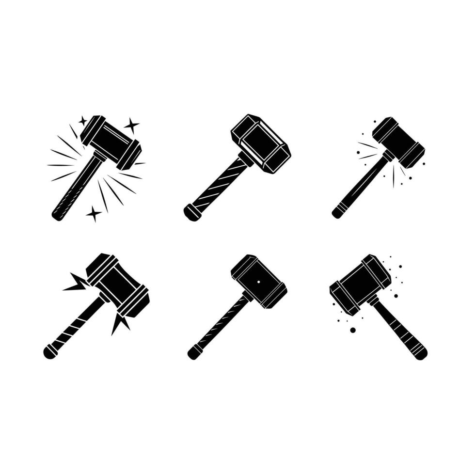 Sledgehammer Bundle and Linocut Silhouette Design vector