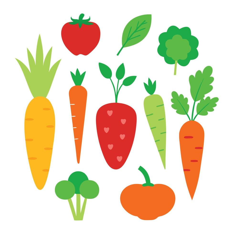 Assortment of Fruits and Vegetables Background vector