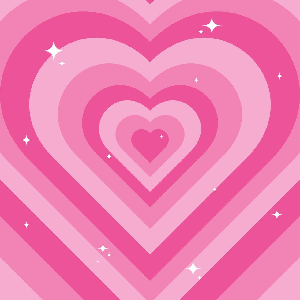 Pink heart background with sparkles vector