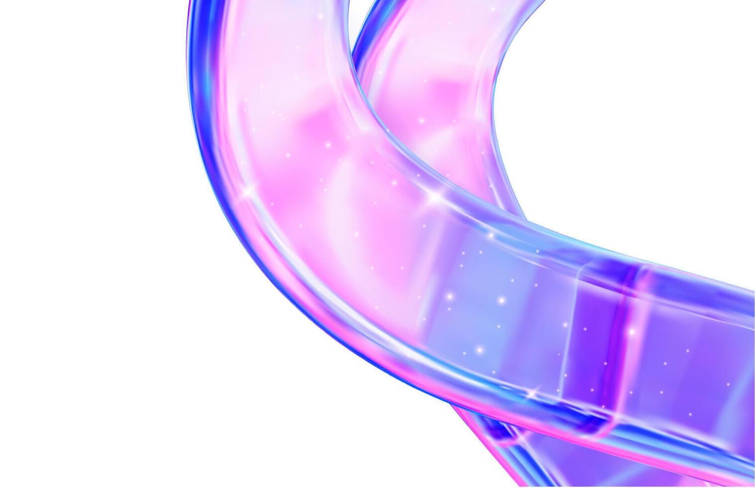 3D glass of abstract shape in the form of a wave with a transparent effect. vector