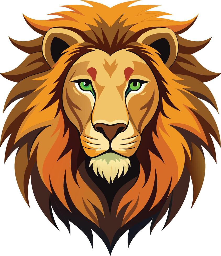 Regal Lion Head with Rich Texture vector